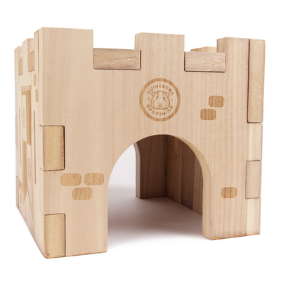 GuineaDad Wooden Castle Hidey For Guinea Pigs