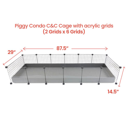 Piggy Condo C&C Cage with PILLARS 2x5 Grids / Acrylic