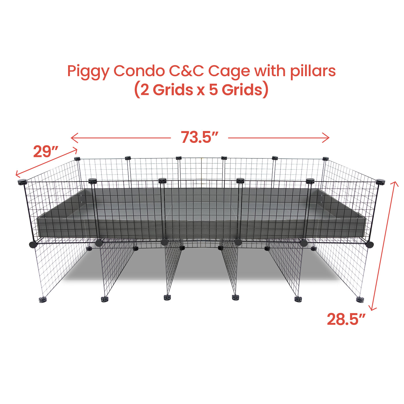 Piggy Condo C&C Cage with Pillars