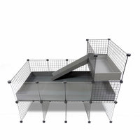 Piggy Condo C&C Cage with Pillars, Balcony, and Ramp