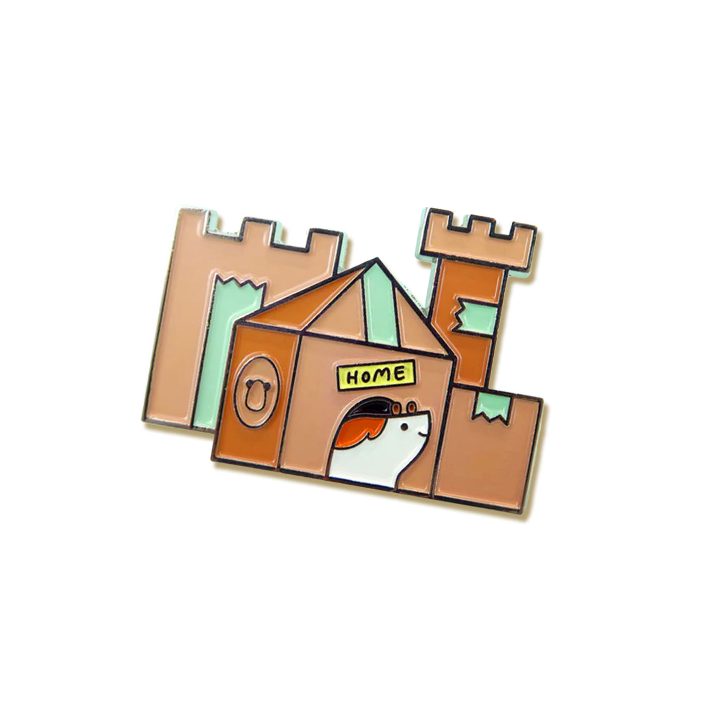 Cardboard Castle Enamel Pin